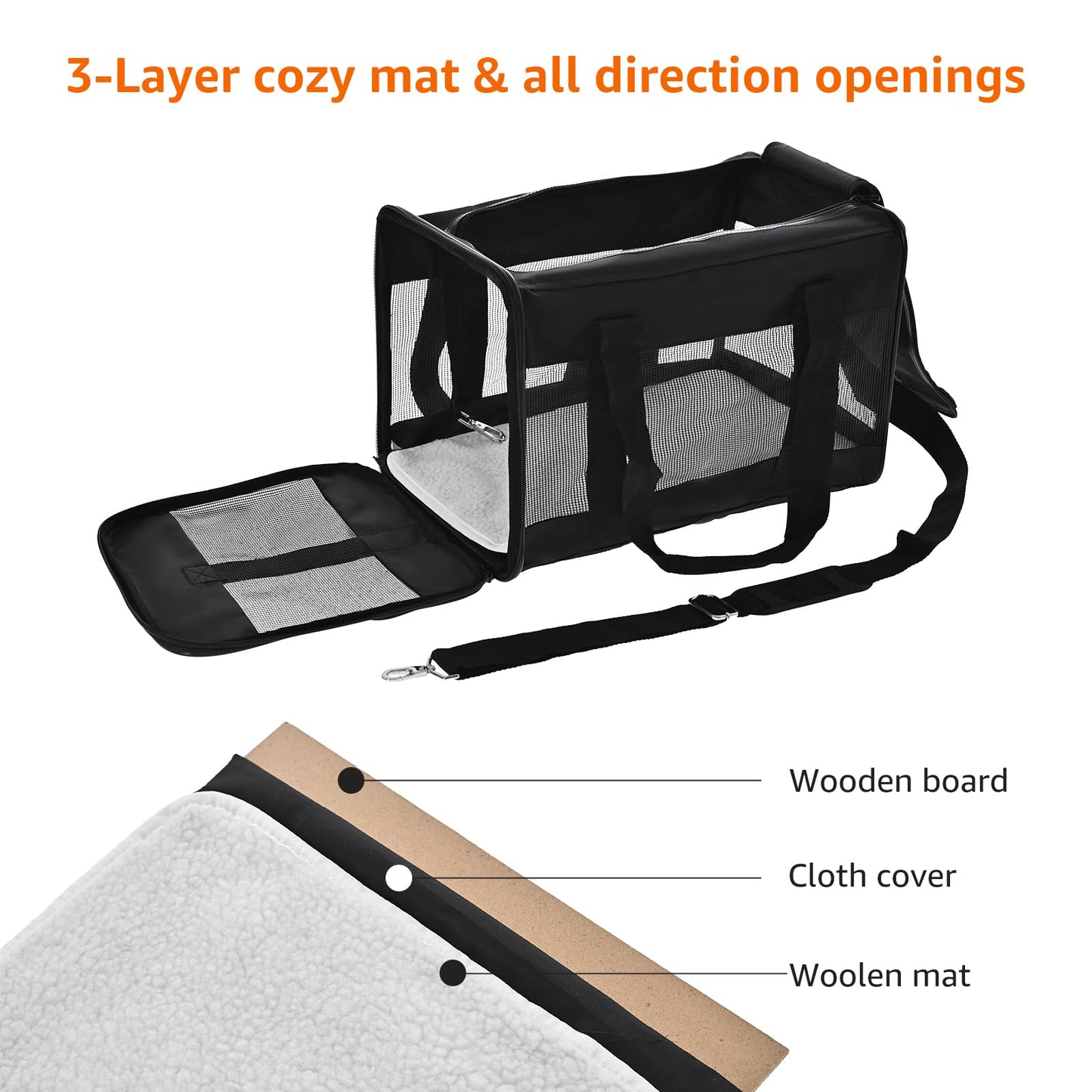 Amazon Basics Airline Approved Soft-Sided Mesh Pet Travel Carrier