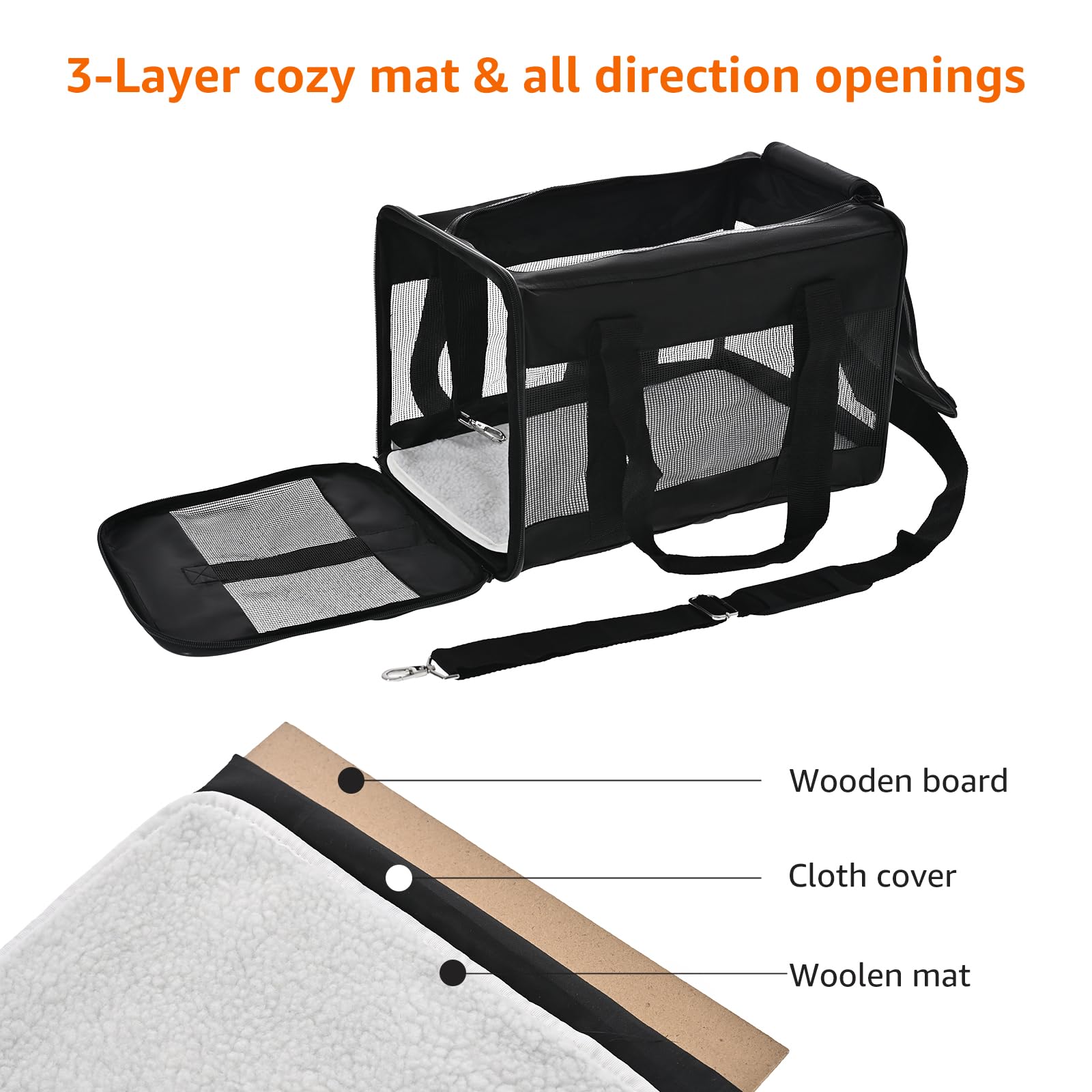 Amazon Basics Airline Approved Soft-Sided Mesh Pet Travel Carrier