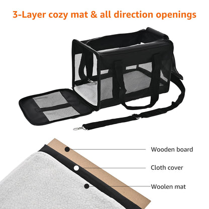 Amazon Basics Airline Approved Soft-Sided Mesh Pet Travel Carrier