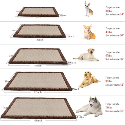 PAGGED Dog Crate Pad Memory Foam Dog Bed Mat Crate
