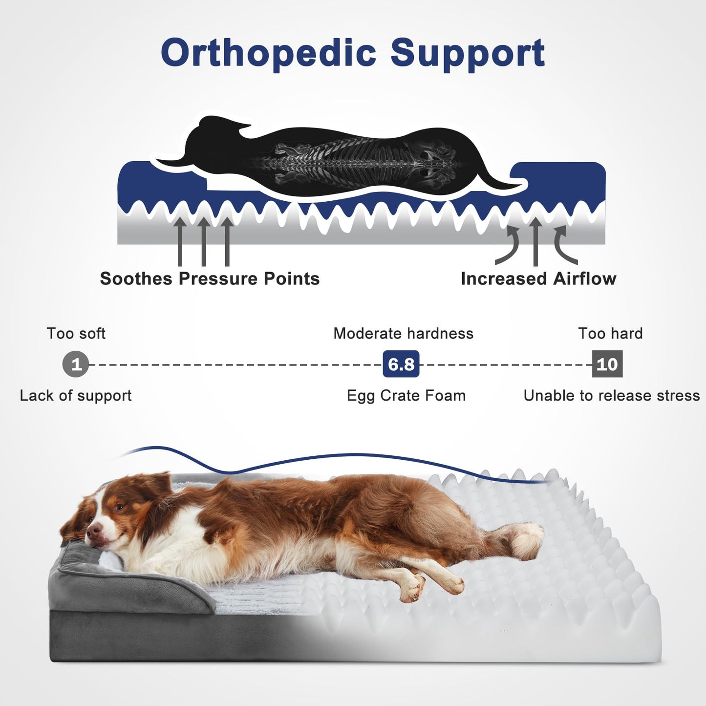 FURTIME Orthopedic Dog Beds Large Sized Dog, XL Washable Dog Sofa Bed