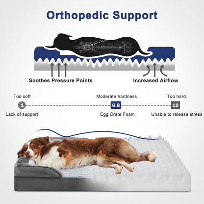 FURTIME Orthopedic Dog Beds Large Sized Dog, XL Washable Dog Sofa Bed