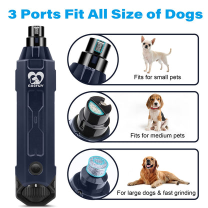 Casfuy 6-Speed Dog Nail Grinder Enhanced Pet Nail Grinder Trimmer
