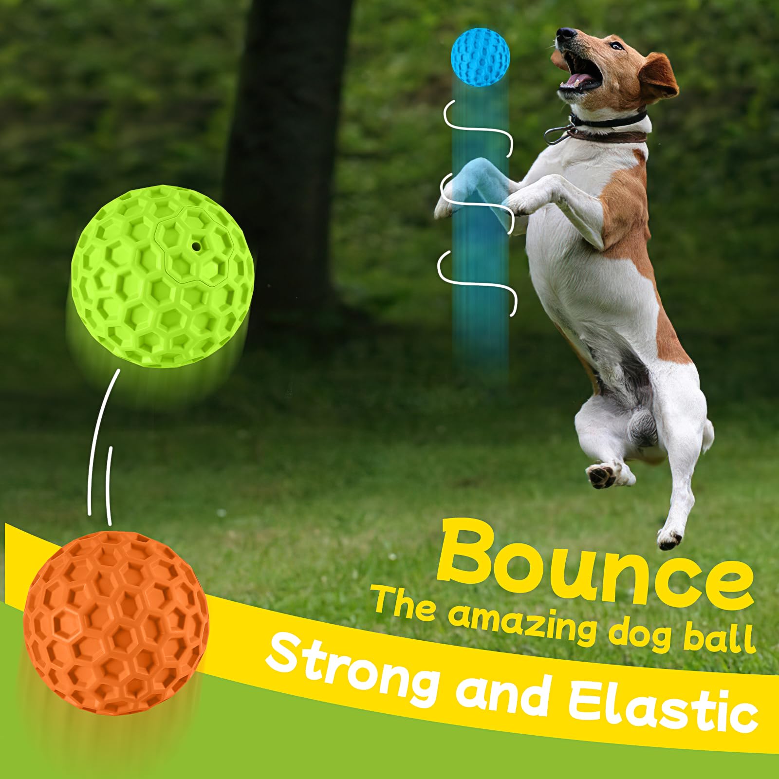 havit Indestructible Squeaky Dog Balls for Aggressive Chewers Chew