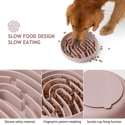 Coomazy Large Silicone Slow Feeder Dog Bowls, Interactive Puzzle Toy