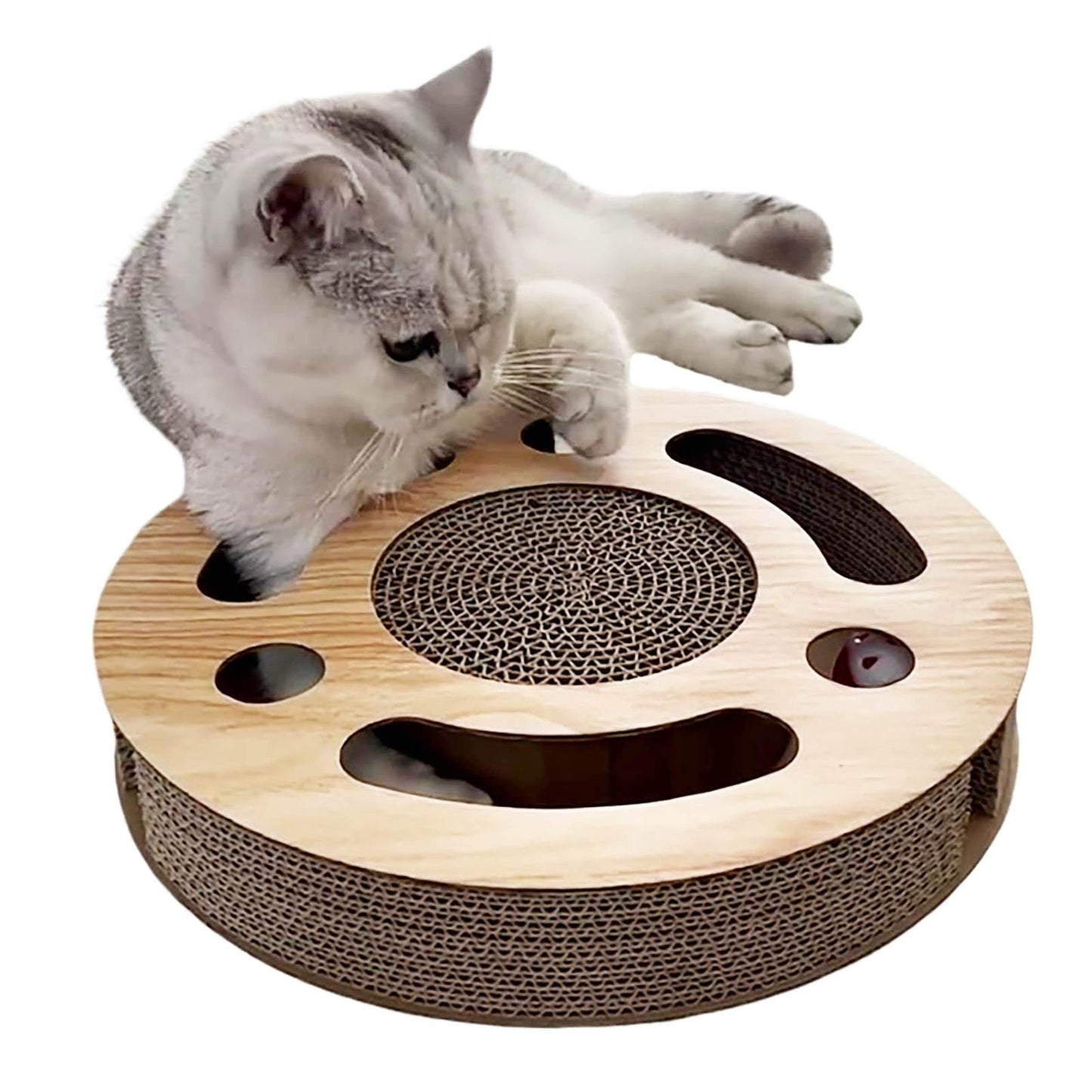 MIAOXSEN Cat Toy with Sturdy Scratching Pads and 2 Jingly Balls