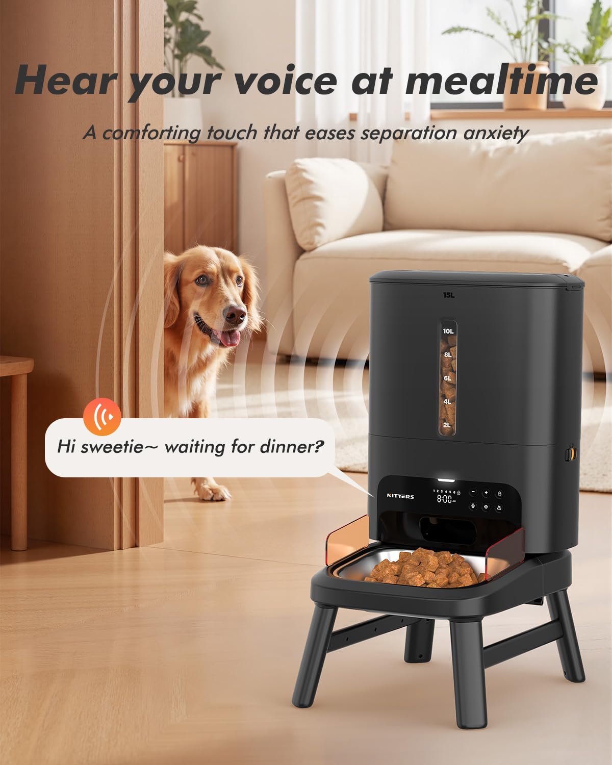 Automatic Dog Feeder for Large Breed 63 Cups Anti-Clog Dog Dispenser