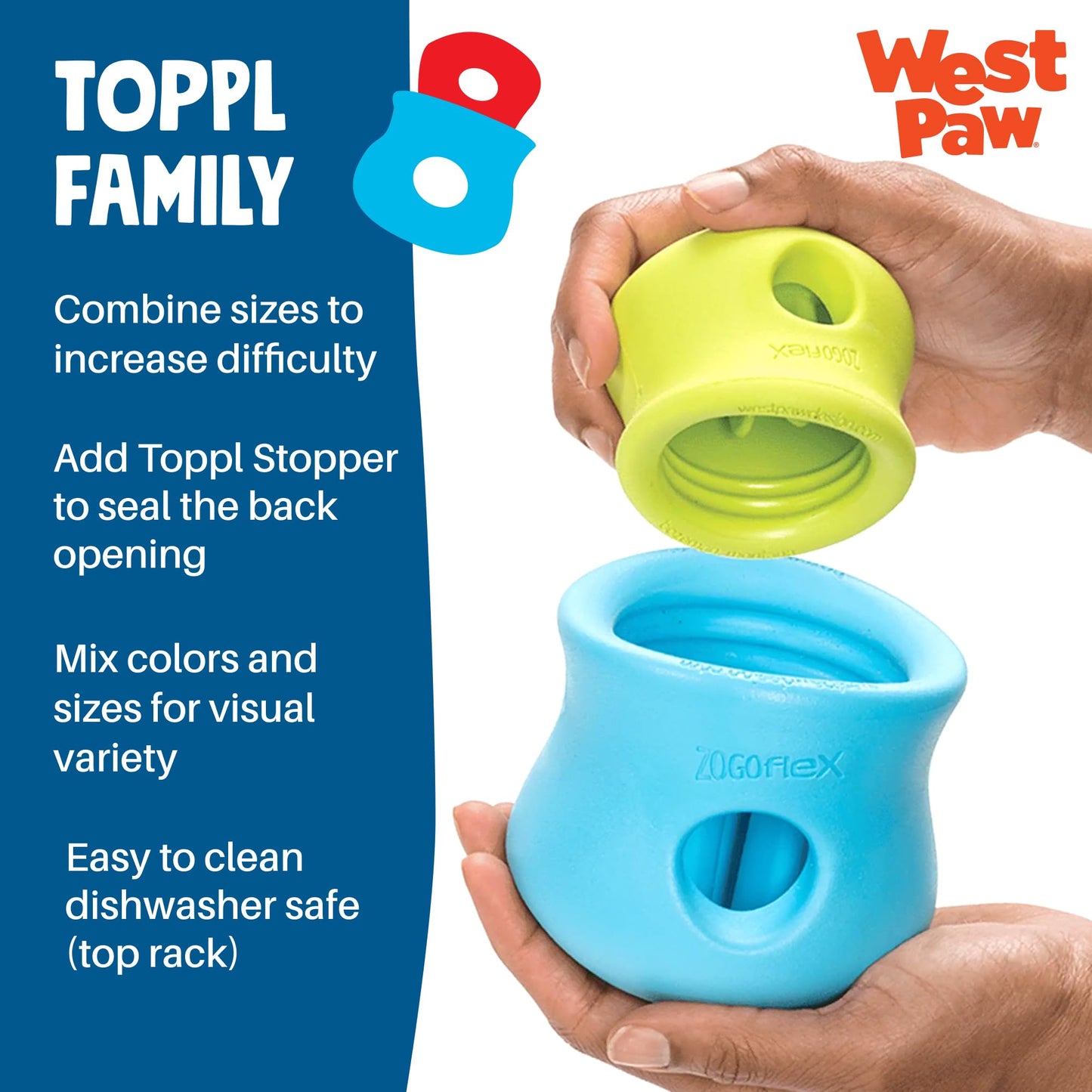 WEST PAW Zogoflex Toppl Interactive Treat Dispensing Puzzle Dog Toy
