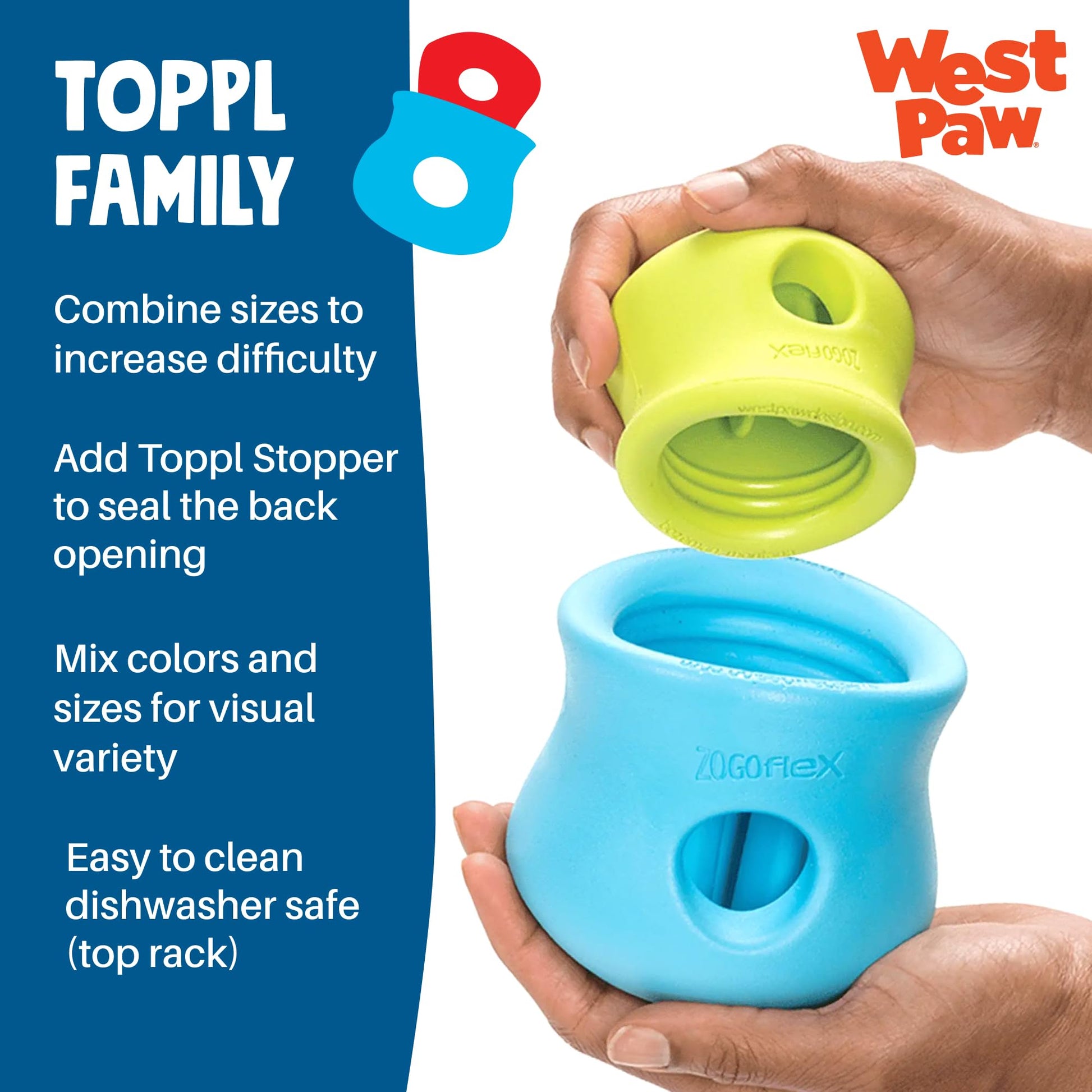 WEST PAW Zogoflex Toppl Interactive Treat Dispensing Puzzle Dog Toy