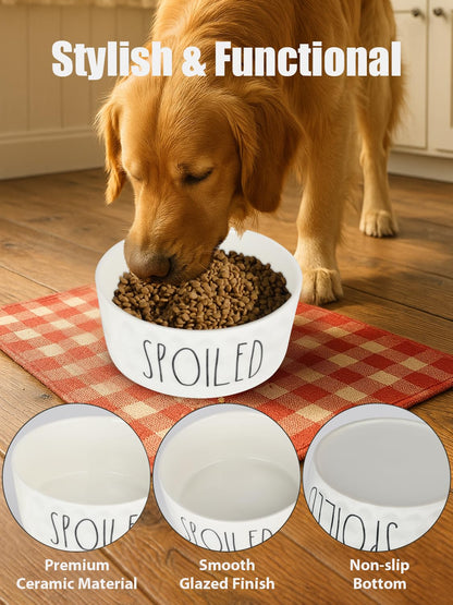 WoofinPets Ceramic Dog Bowl 8'' Non-Slip Feeder