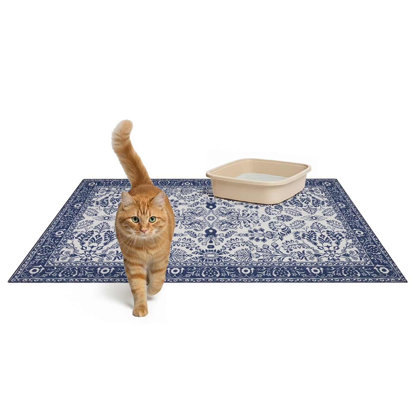 Lovewag Pets Washable Cat Litter Mat 2 PCs Keep Litter Off Mat