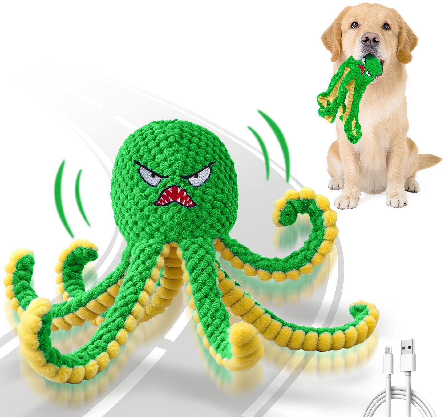 Qraxond Interactive Dog Toys Octopus,Durable Automatic Jumping Dog Toy