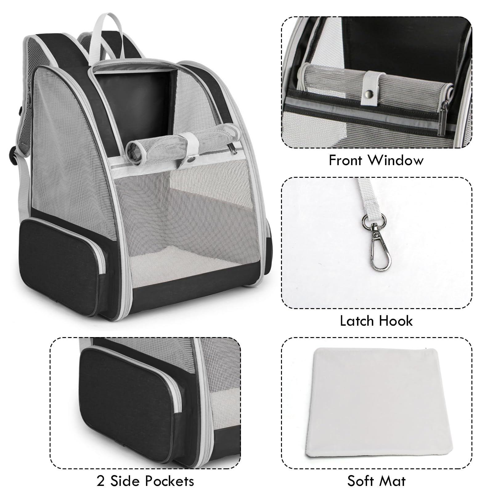Cat Backpack Carrier, Pet Carrier Backpack with Kitten Wand Carrier