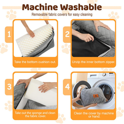 Dog Car Seat for Medium/Large Dogs up to Memory Foam Dog Booster Seat