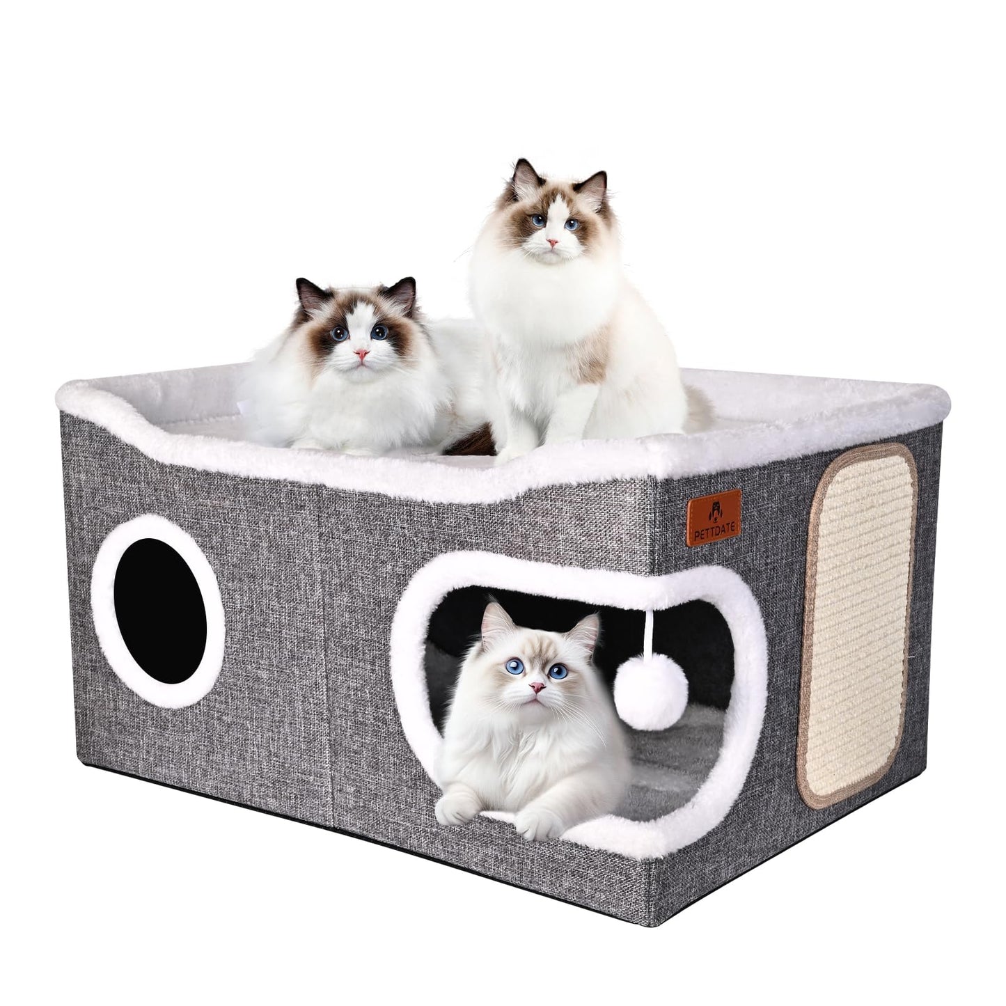 Extra Large Cat Beds for Indoor Cats, Covered Cat Cave Beds Furniture