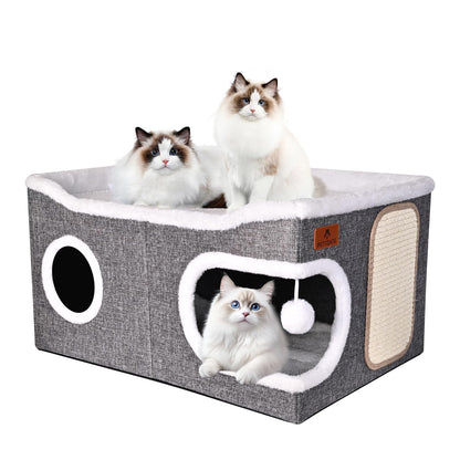 Extra Large Cat Beds for Indoor Cats, Covered Cat Cave Beds Furniture