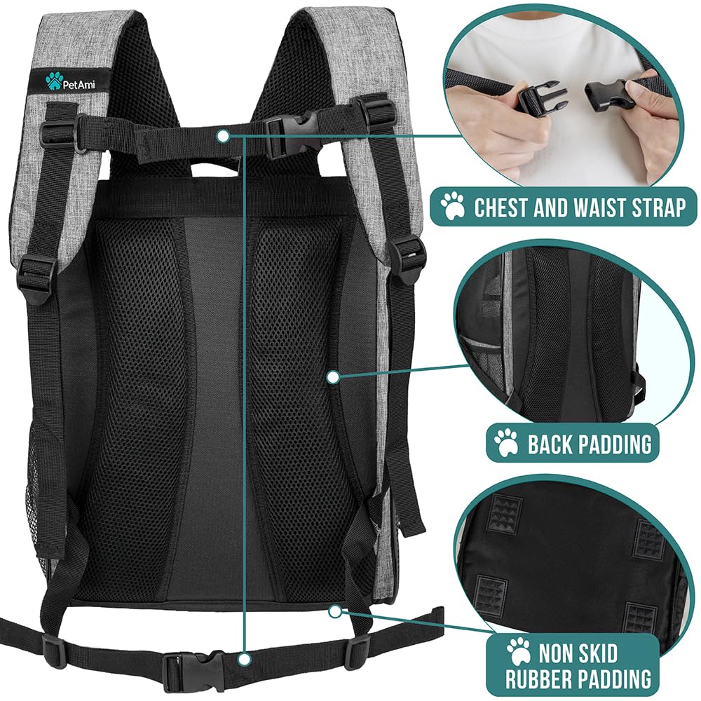 PetAmi Dog Backpack Carrier for Small Large Cat, Pet, Puppy Bag