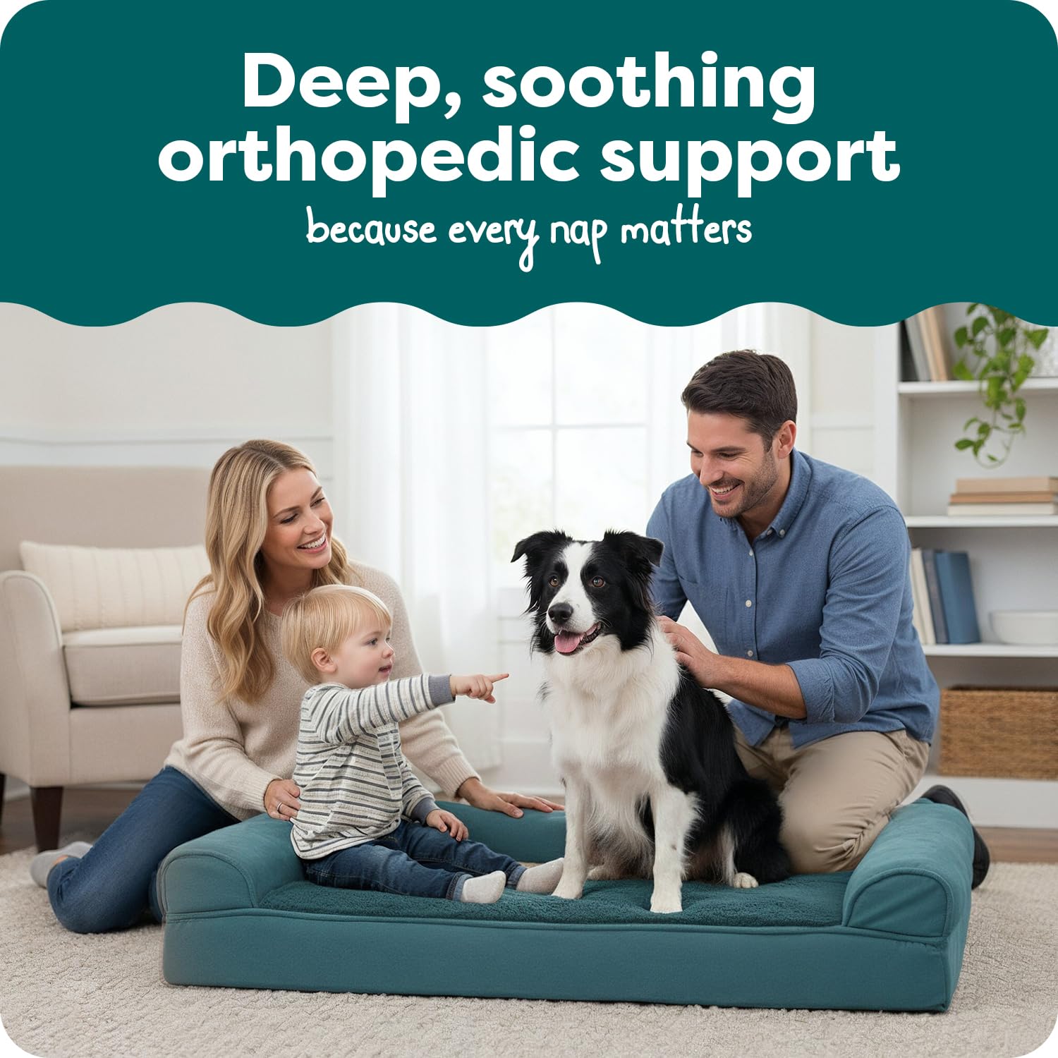 FurHaven Orthopedic Dog Bed for Large Dogs, Sofa Contour Mattress