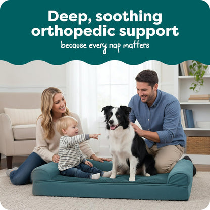 FurHaven Orthopedic Dog Bed for Large Dogs, Sofa Contour Mattress