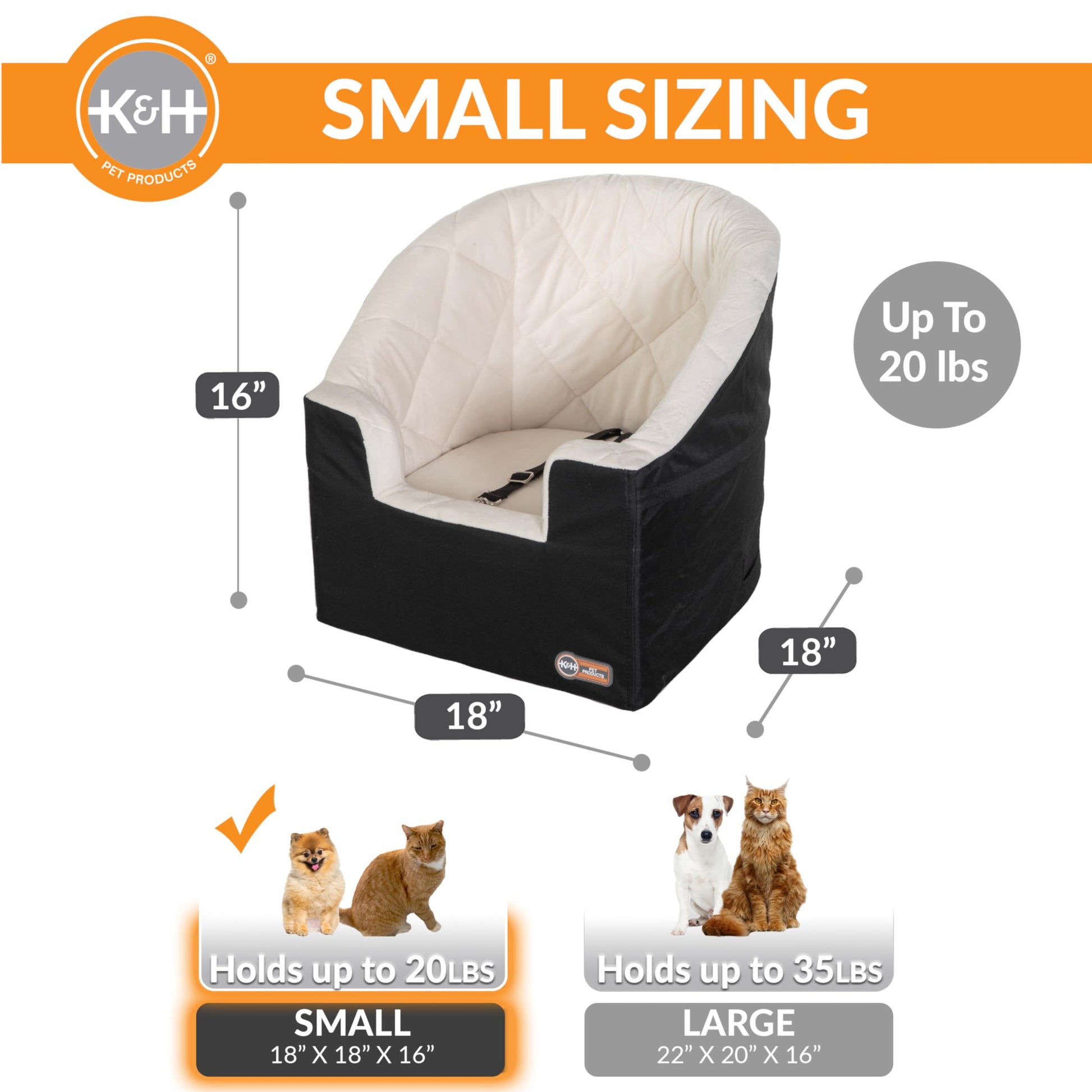 K&H Pet Products Bucket Booster Dog Car Seat for Small Dogs, Seat Seat