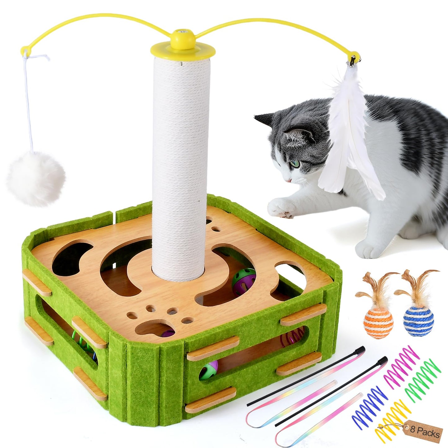 GLYVIAN Cat Puzzle Box Toy for Indoor Cats Boredom Relief Balls