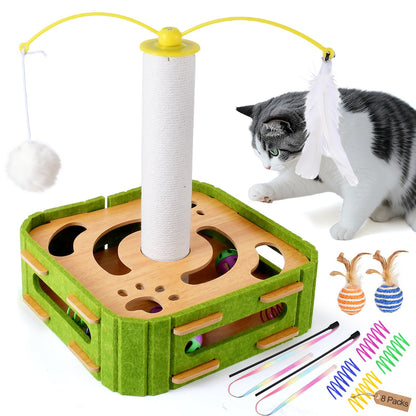 GLYVIAN Cat Puzzle Box Toy for Indoor Cats Boredom Relief Balls