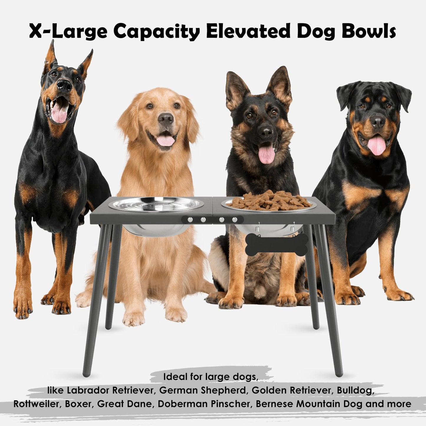 ADENGL Elevated Dog Bowls for Large Extra Large Pet, Raised Dog Bowl