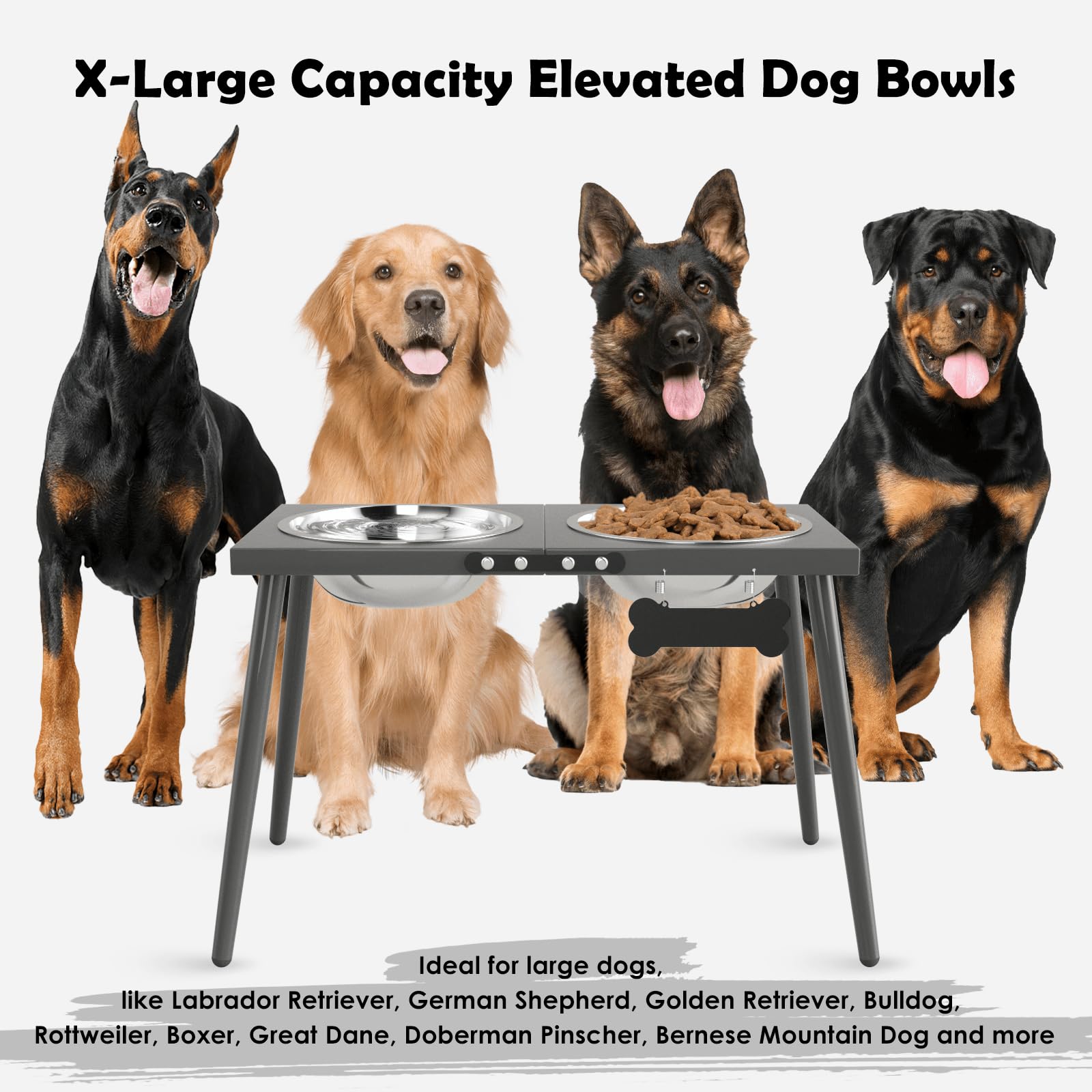 ADENGL Elevated Dog Bowls for Large Extra Large Pet, Raised Dog Bowl