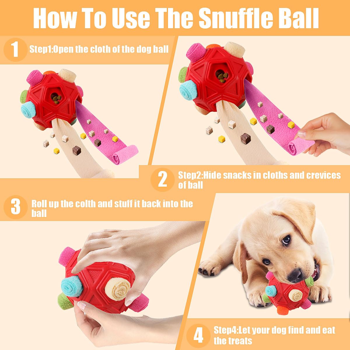 Petration Dog Snuffle Ball-Interactive Puzzle Dog Toys Encourage Chew