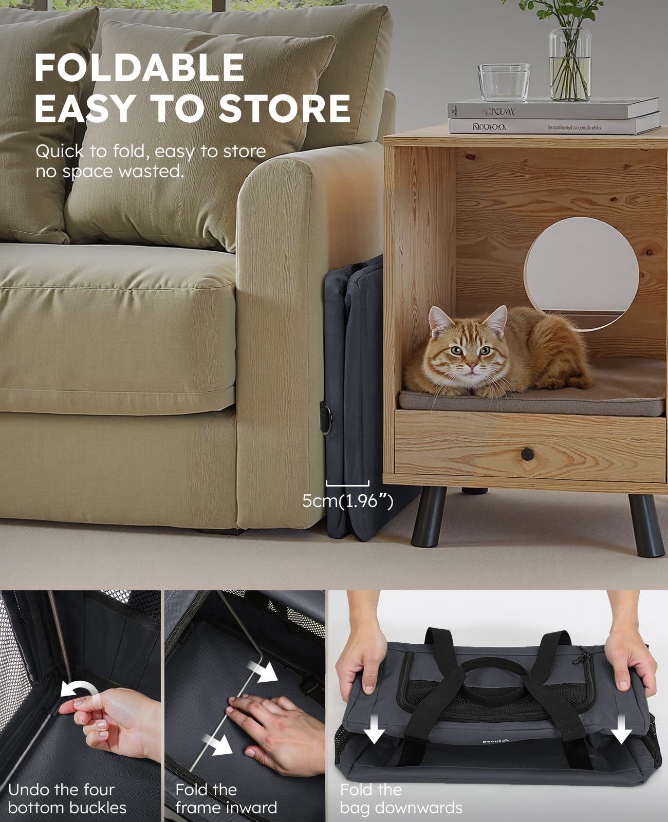 Pecute Cat Carrier Stable XL, Pet Carrier Breathable and Portable, Bag
