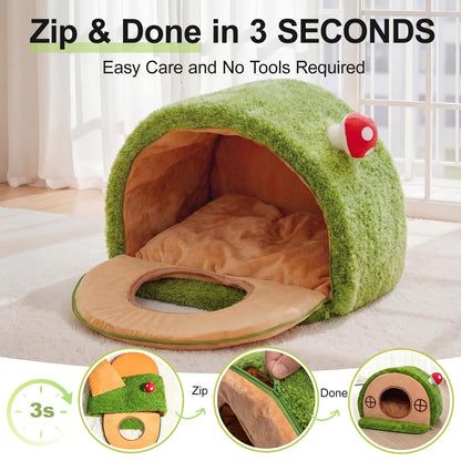 Mellownido Cat House for Indoor Cats Cute Cat Bed Cave, Tree Hole Bed