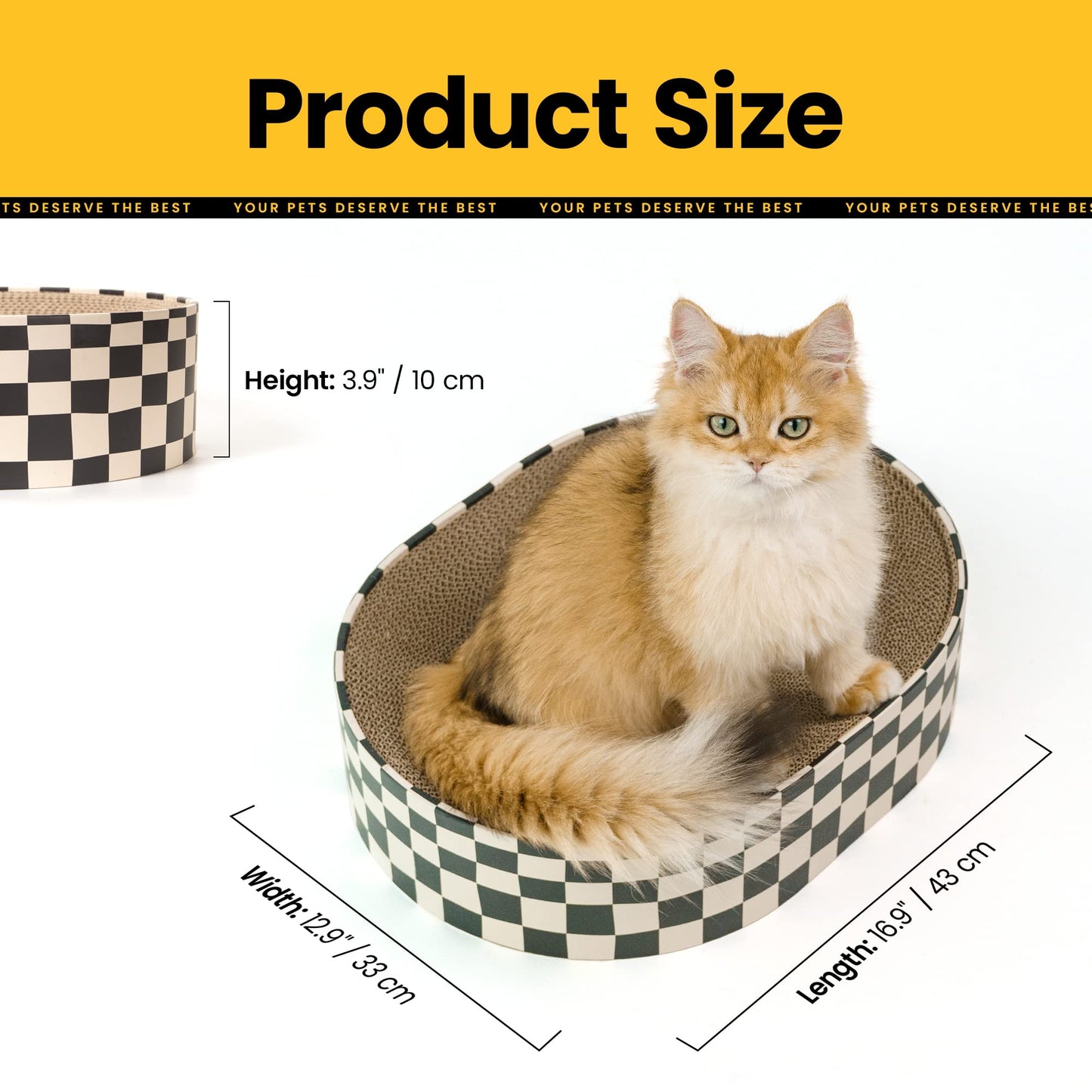 Conlun Cat Scratcher Cardboard, 1 Oval Cat Scratch Pad Bowl for Pad