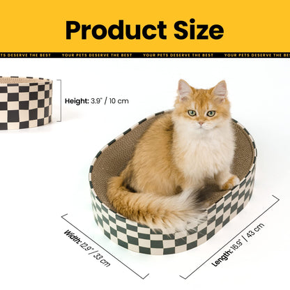 Conlun Cat Scratcher Cardboard, 1 Oval Cat Scratch Pad Bowl for Pad