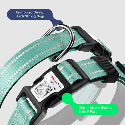 Apple Tag Holder Dog Collar, Reflective Ultra-Durable Nylon Collar
