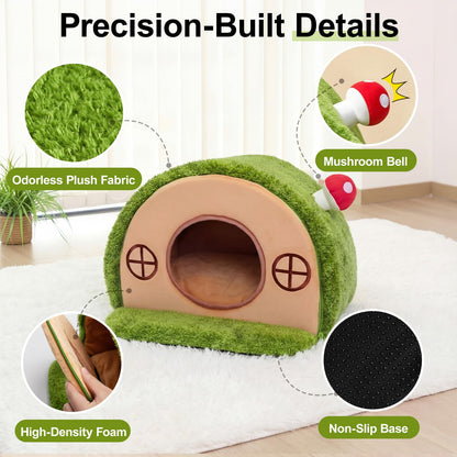 Mellownido Cat House for Indoor Cats Cute Cat Bed Cave, Tree Hole Bed