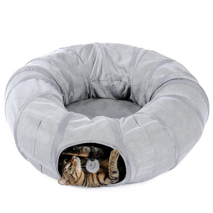 PAWZ Road Cat Tunnel Bed Large Cat Donut Tunnel for Indoor Bed