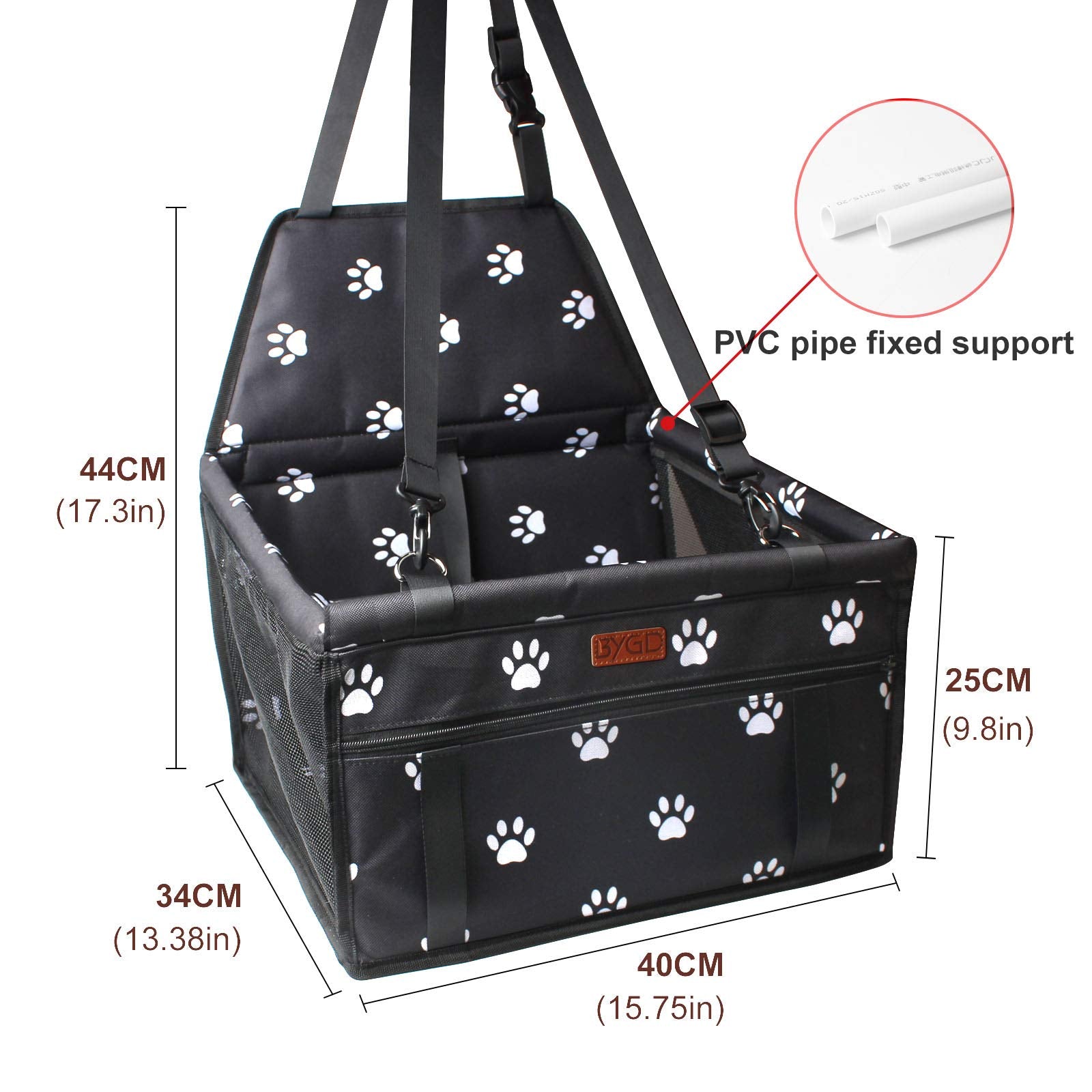 BYGD Pet Dog Booster Seat, with Upgrade Support Rod, Breathable Seat