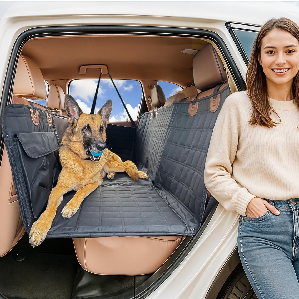 APetsPlanet Dog Car Seat Cover for Back Seat Hard Bottom Seat