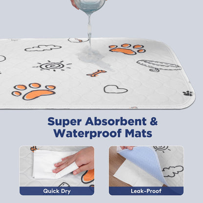 Washable Pee Pads for Dogs, 2 Pack Large x36" Super Absorbent Mat