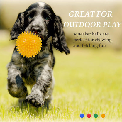 Ousiya Dog Balls 4.5” Squeaky Dog Toys Spikey Ball for Balls
