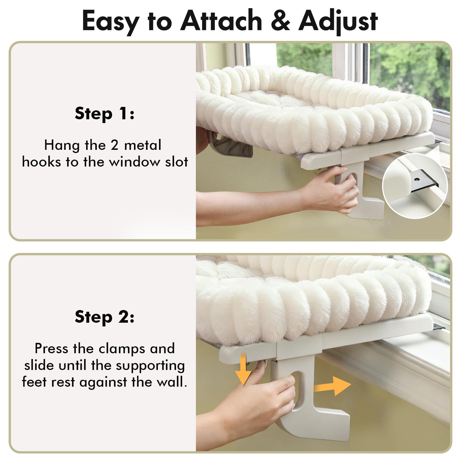 Zoratoo Cloud-Cuddle Cat Window Perch with 4-Sided Bolster, Zipper Bed