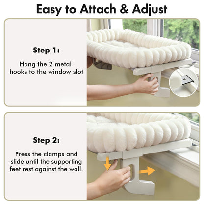 Zoratoo Cloud-Cuddle Cat Window Perch with 4-Sided Bolster, Zipper Bed