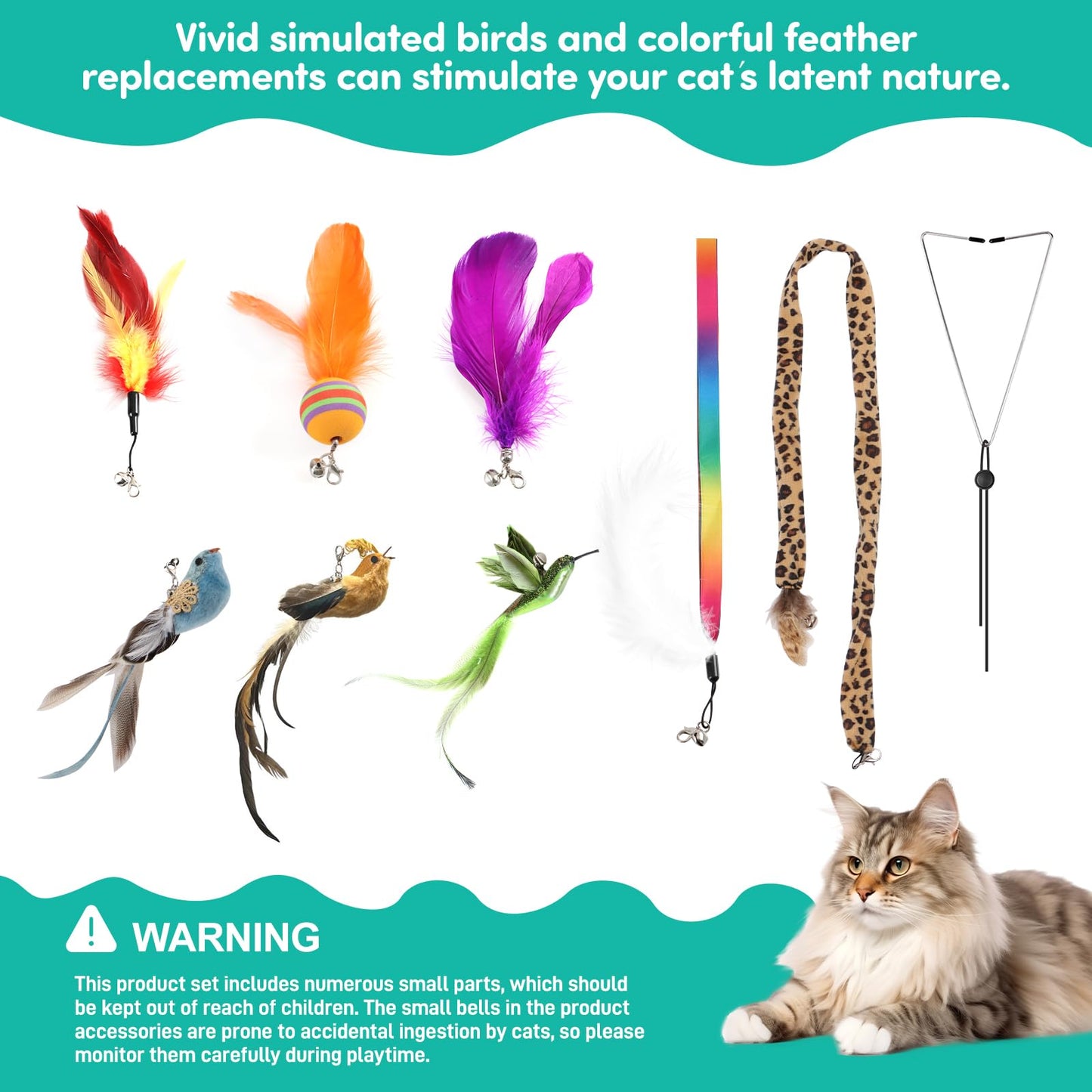jority Interactive Cat Toys for Bored Indoor Adult Cats Feather