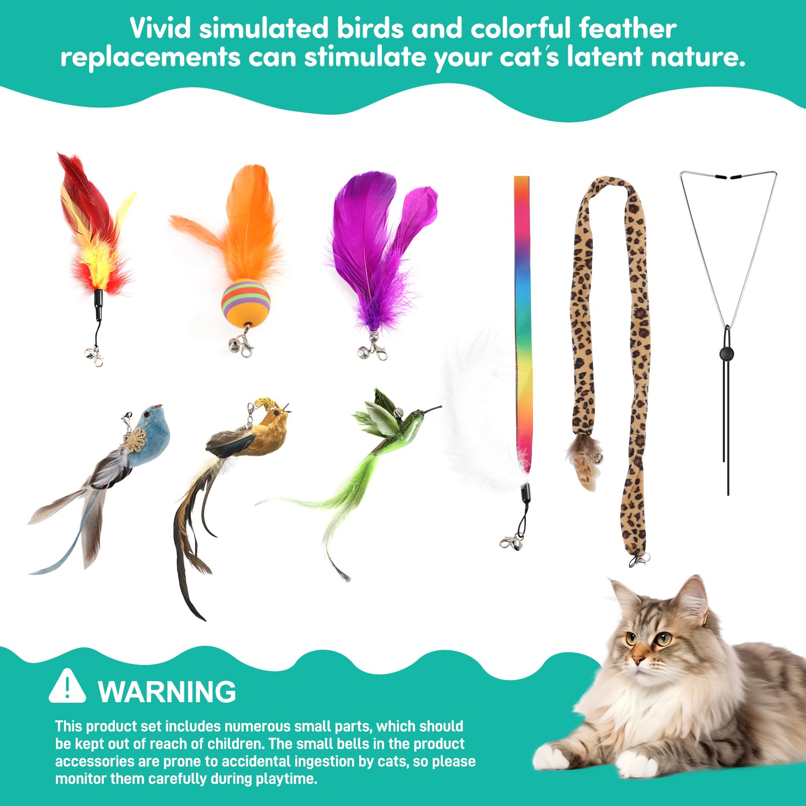 jority Interactive Cat Toys for Bored Indoor Adult Cats Feather