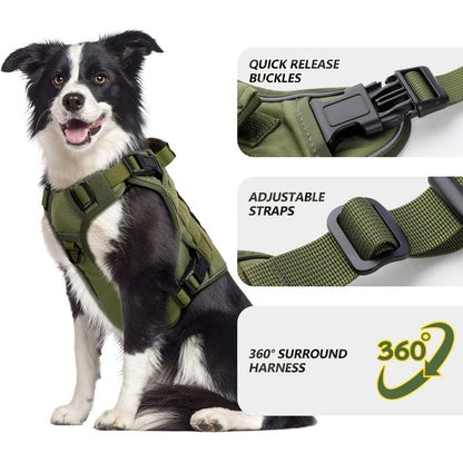 WINGOIN Tactical Dog Harness for Extra Large Dogs, Heavy Duty Harness