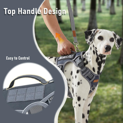No Pull Dog Harness for Large Dogs with 2 Metal Clips, Easy Harness
