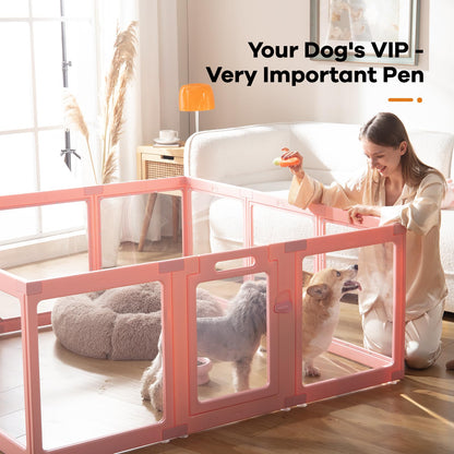 ClimbHope Clear Acrylic Dog Playpen Indoor, Puppy Cat Small Pet Crate