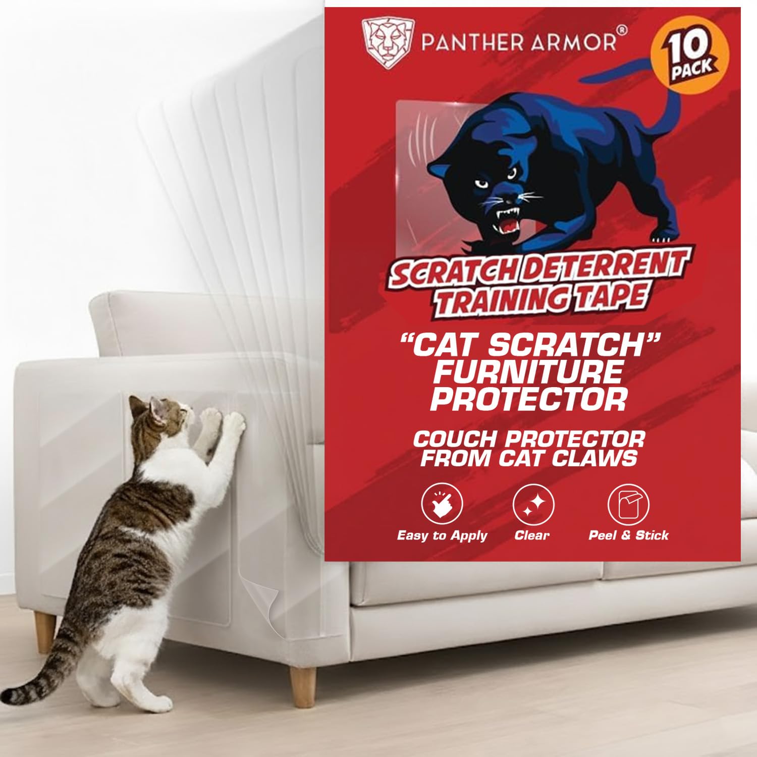 10 Pack Cat Scratch Furniture Protector Tape Sheets Furniture