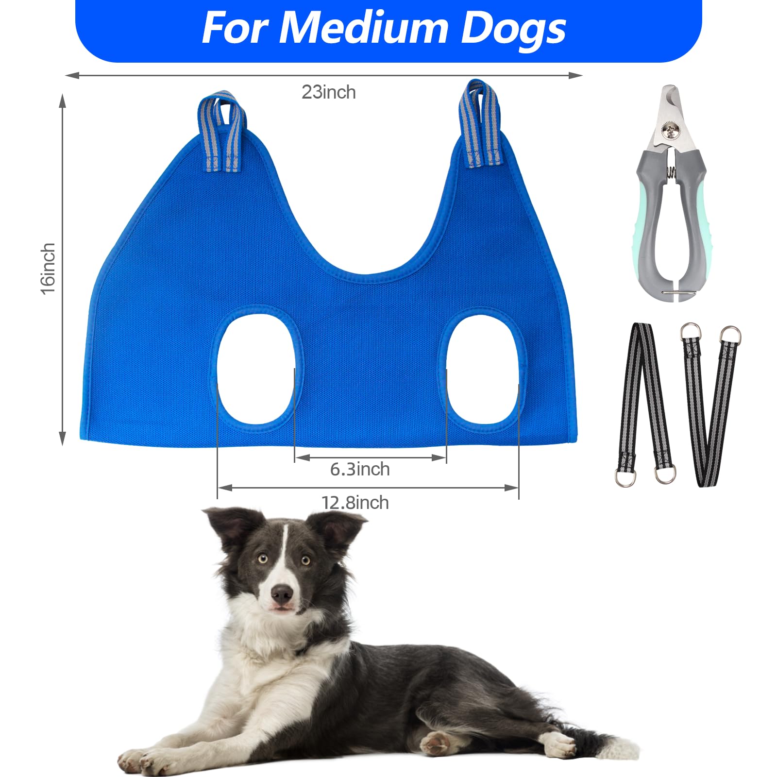 ATESON Pet Dog Grooming Hammock Harness for Medium Dogs Nail Trimming