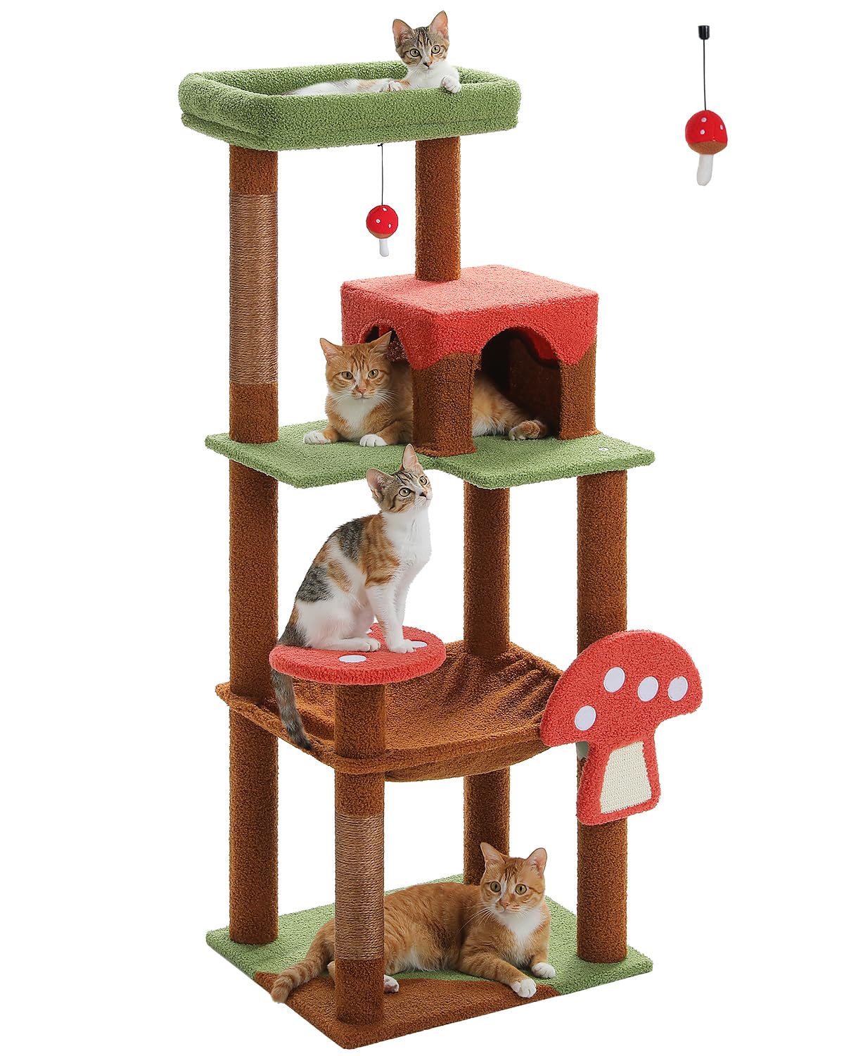 MUTTROS Mushroom Cat Tree Tower with Removable Scratcher